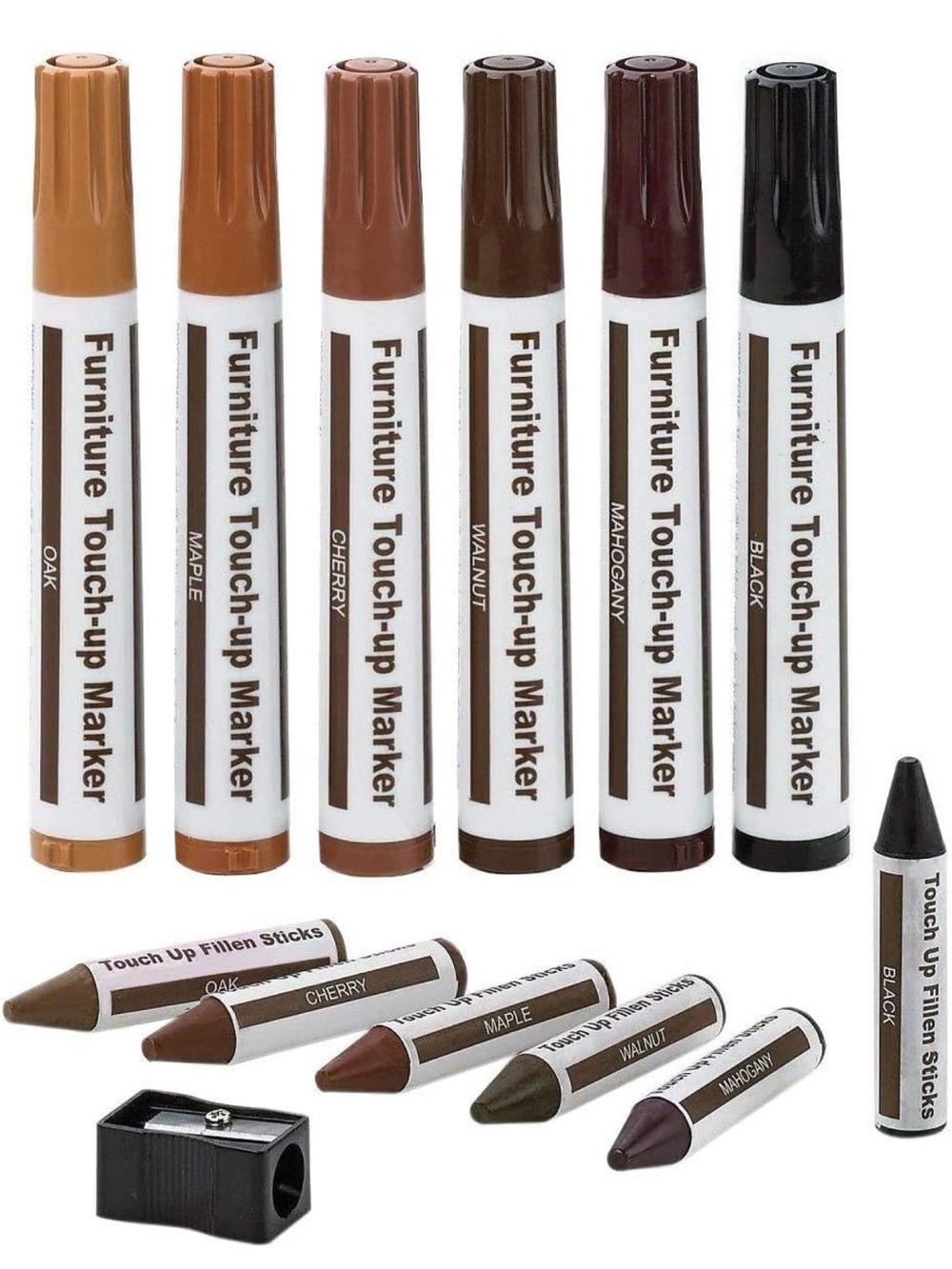 13 pcs Furniture Repair Kit Markers and Wax Sticks with Sharpener Kit